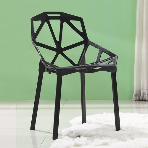简约现代塑料椅子北欧时尚餐椅几何镂空椅户外休闲凳子接待洽谈椅